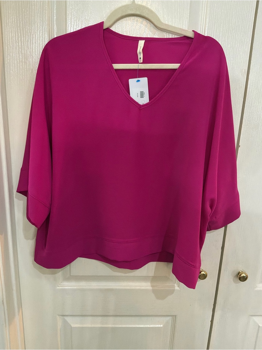 Tyche V-Neck Boxy Tunic - Fuchsia